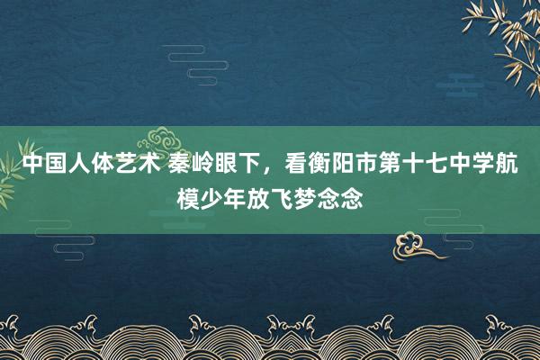 中国人体艺术 秦岭眼下，看衡阳市第十七中学航模少年放飞梦念念