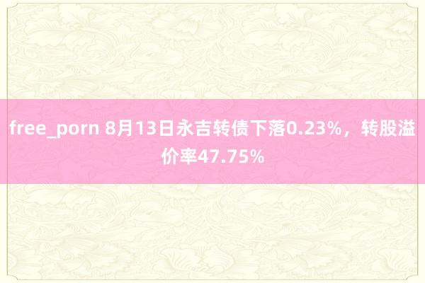 free_porn 8月13日永吉转债下落0.23%，转股溢价率47.75%