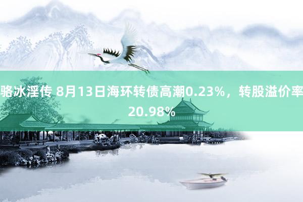 骆冰淫传 8月13日海环转债高潮0.23%，转股溢价率20.98%