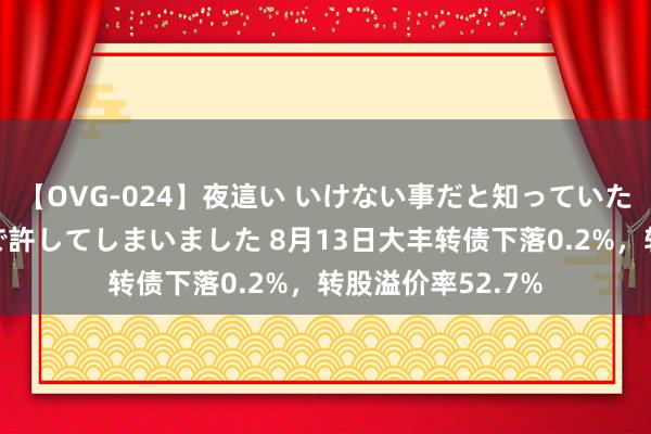 【OVG-024】夜這い いけない事だと知っていたけど生中出しまで許してしまいました 8月13日大丰转债下落0.2%，转股溢价率52.7%